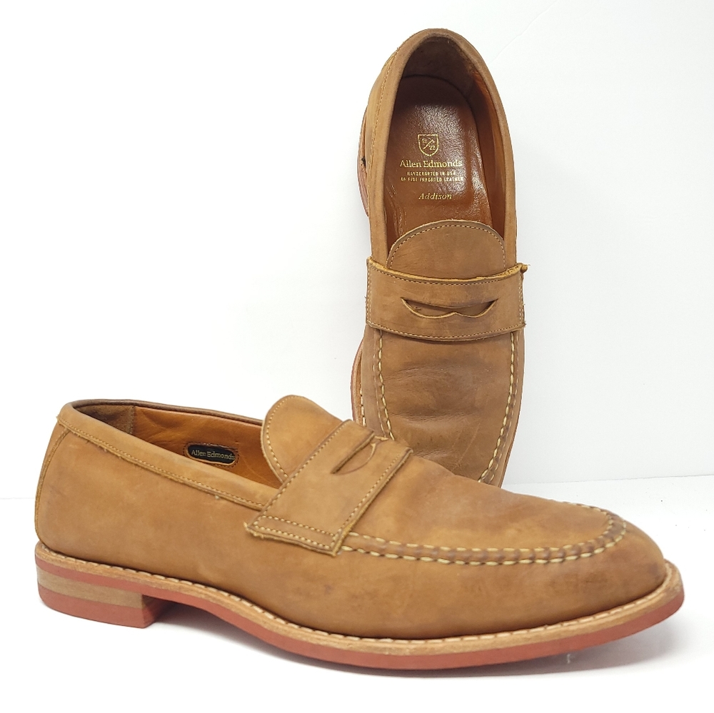 Allen Edmonds 10 D Addison Nubuck Penny Loafers